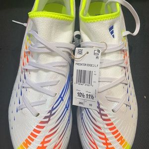 adidas Predator Edge.3 FG Soccer Cleats White Blue Yellow   Men Size 10.5